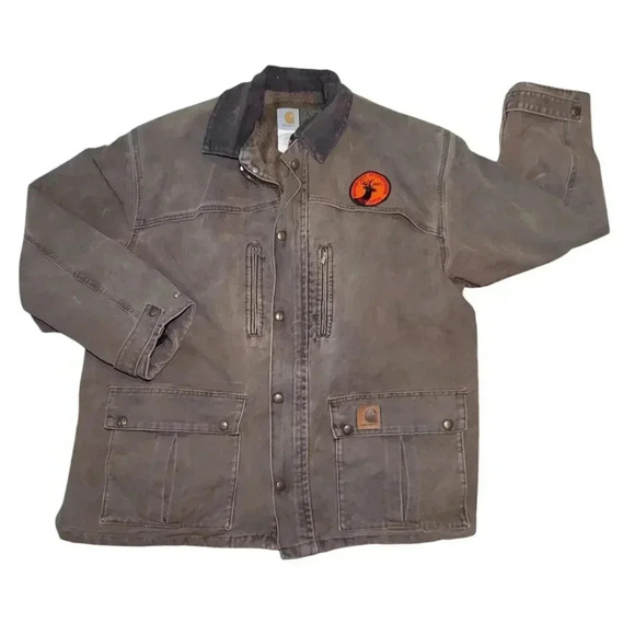 Vintage Carhartt Canvas Duck Blanket Lined Chore Jacket - Picture 1 of 10